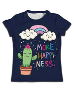 Children T-shirt Clothes Casual Soft T-shirt Cute Cat Cartoon Pattern