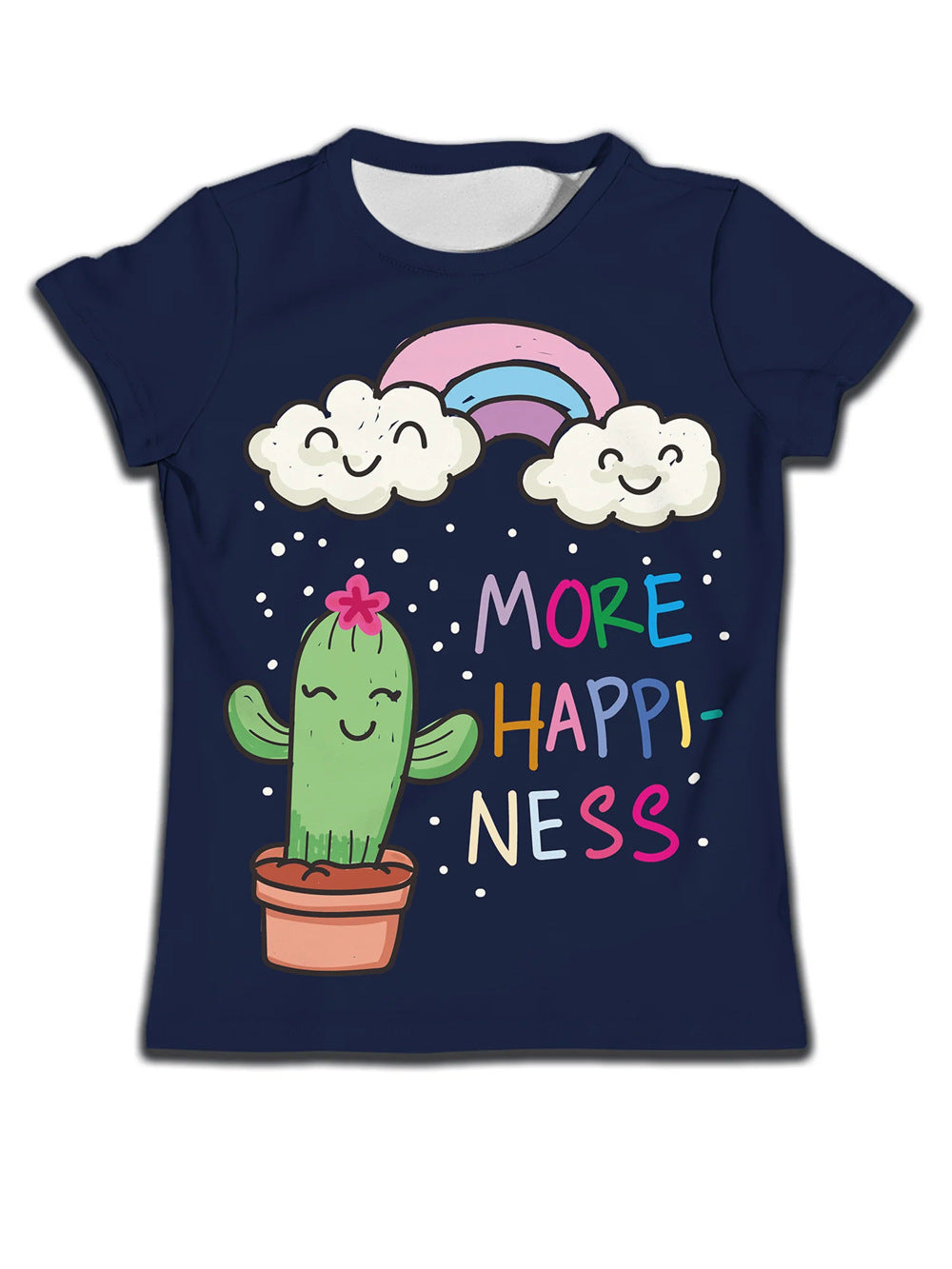 Children T-shirt Clothes Casual Soft T-shirt Cute Cat Cartoon Pattern