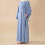 Candy Color Pleated Abaya | Must-have Essential Basic Dress (MA142)