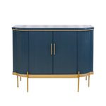 Canvello Amelia Teal Cabinet, 2 Doors & Gold Polished Metal Frame - Cabinets for Living Room, Home Office, Bedroom
