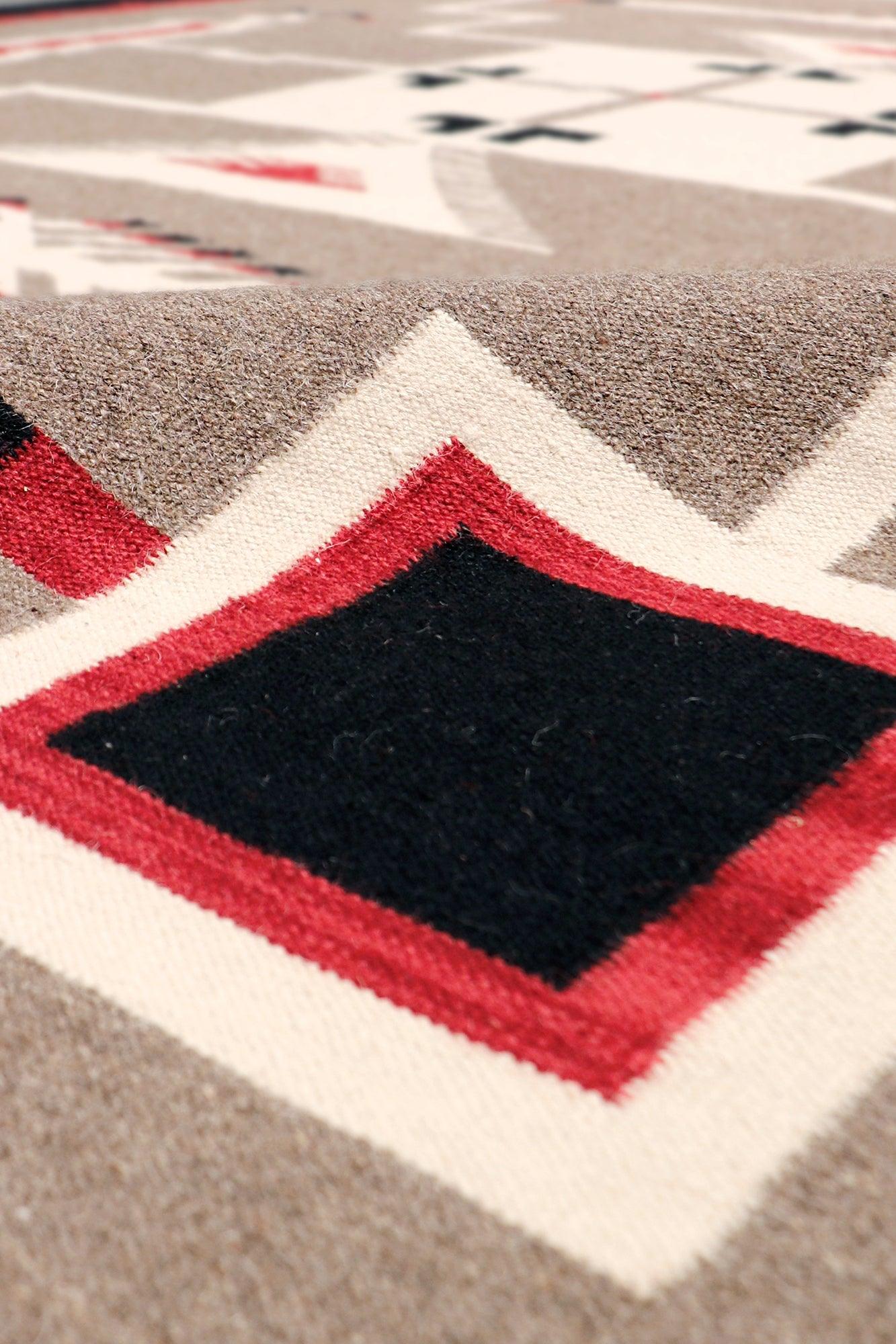 Canvello Navajo Style Hand-Woven Wool Mocha Area Rug- 8'2" X 9'10"-2