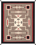 Canvello Navajo Style Hand-Woven Wool Mocha Area Rug- 8'2" X 9'10"-0