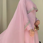Celestial Rhinestone Cape Abaya | Luxury 2-Piece Set (MA251)