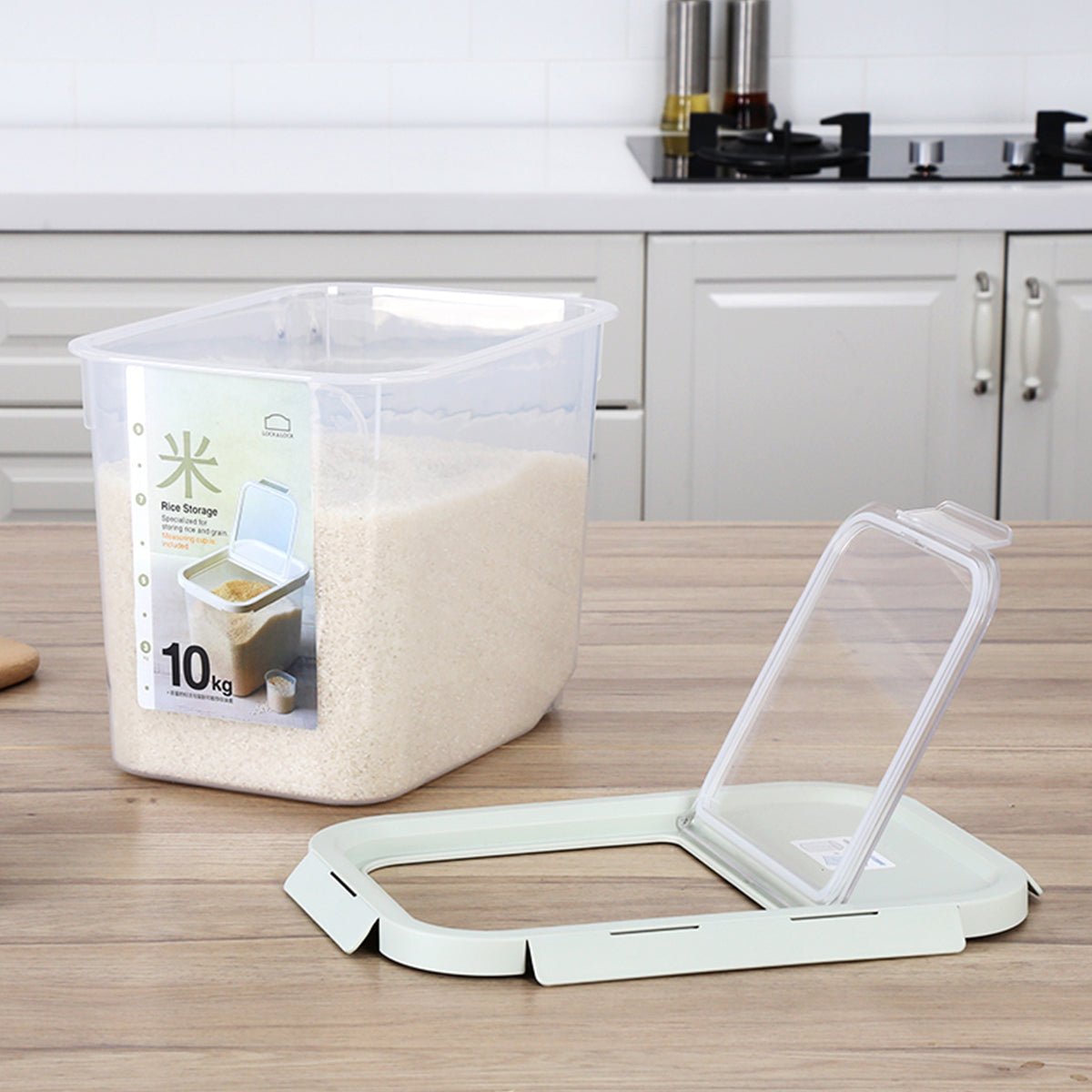 Classic 10L Mint Rice Bucket - Keep Your Rice Fresh and Accessible