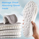 4D Sports Insoles Ultra-Soft High-Elasticity Pads Anti-Pain Antibacterial Deodorant Pad Casual Cushion Arch Support Foot Insoles