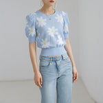 T-shirts Women Elegant Floral Patchwork