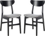 Home Lucca Retro Black And Grey Cushion Dining Chair Set 2