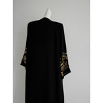 Luxury Black Embroidered Diamond Abaya Set (MOA184)