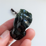 Dark Green Jade Pendant, Pi Xiu 44mm
