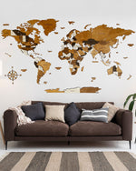 3D Wooden World Map for Home and Office | MOCHA