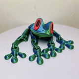 3D Printed Frog Ornament Joint Movable Non-Magnetic Model Cute Simulation Animal Figurine Desktop Frogs Handicraft Decoration