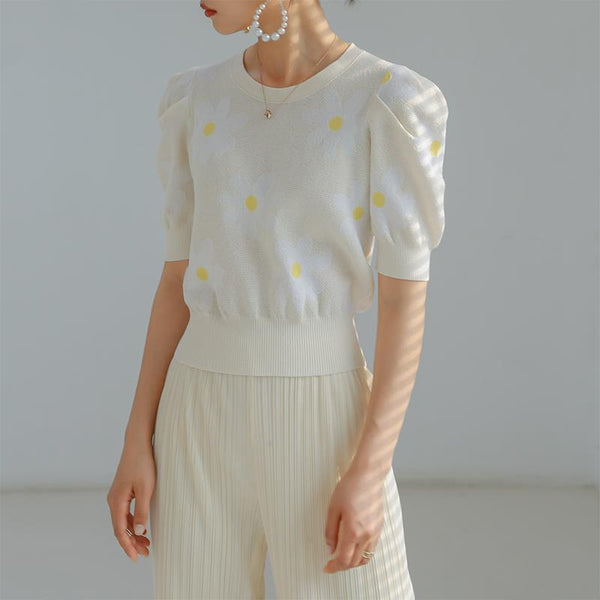 T-shirts Women Elegant Floral Patchwork