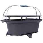 Outdoor Oval Cast Iron Grill, Portable Charcoal Grill, and Desktop Cast Iron Frying Pan