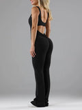 2025 Summer New Women'S Slim Hip Lift Backless Bodysuit Sexy Hottie Pullover Bodysuit Sports Yoga Wear