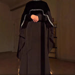 Celestial Rhinestone Cape Abaya | Luxury 2-Piece Set (MA251)
