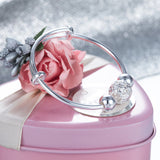 Newborn Baby 999 Pure Silver Flower Ball Baby Bangle XFB8058