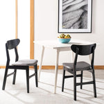 Home Lucca Retro Black And Grey Cushion Dining Chair Set 2