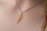 Solid Gold Leaf Necklace – 9K, 14K & 18K Gold Pendant Chain | Botanical Jewelry