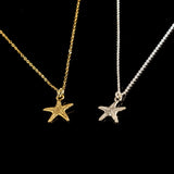 Solid Gold Starfish Necklace – Tiny Gold Pendant 9k, 14k & 18k Ocean Inspired Jewelry