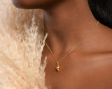 Solid Gold Necklace - Real Sea Shell Pendant in 9k, 14k, 18k Yellow & White Gold