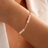 Minimalist Baroque Freshwater Pearl Bracelet – 14K Gold Plated 925 Silver-1