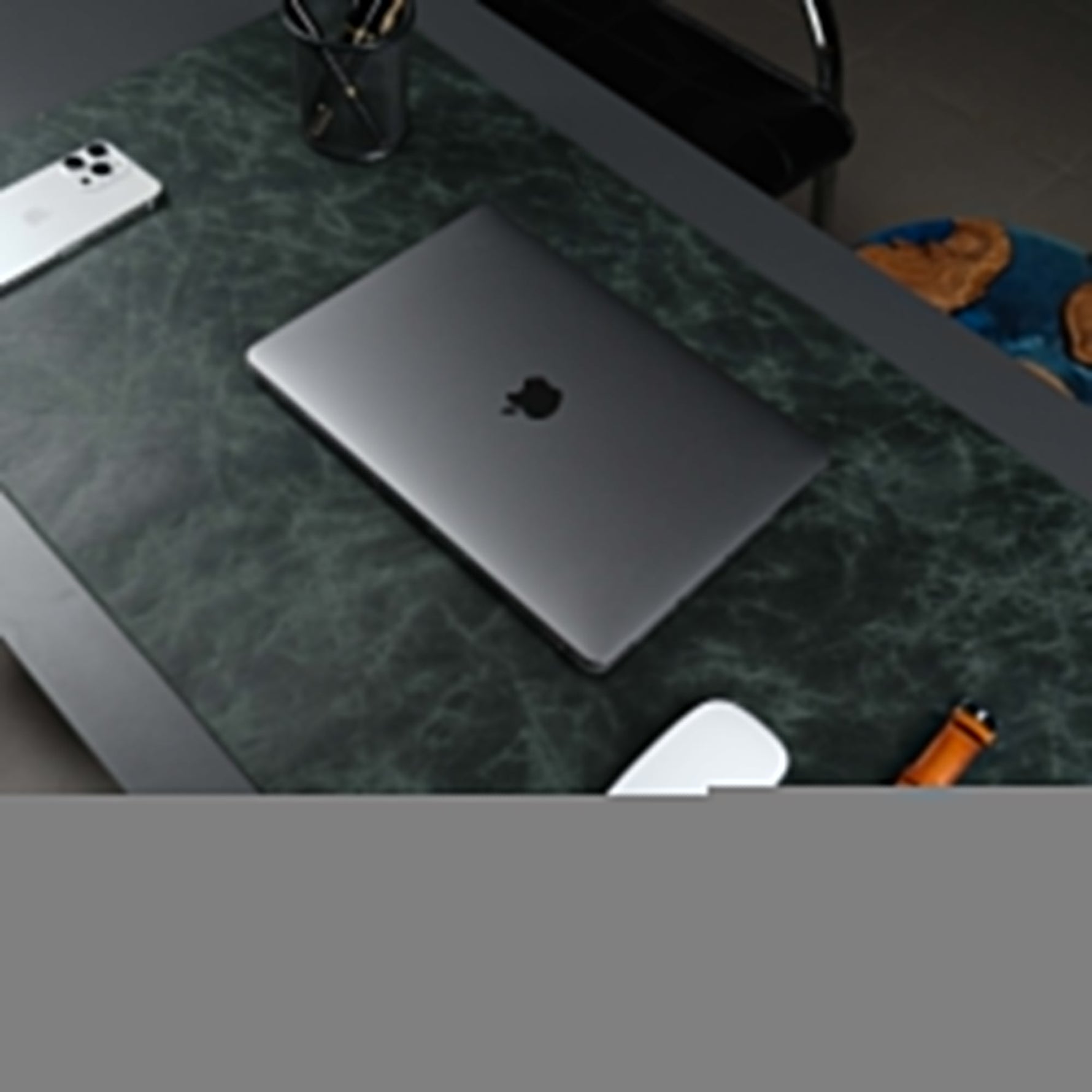 Jersey Dark Green Leather Desk Pad for Office and Home