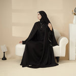 Open Kimono Abaya Set, Kimono Style Abaya 3-Piece Set (MOA094)
