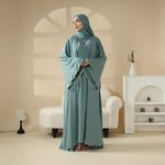 Open Kimono Abaya Set, Kimono Style Abaya 3-Piece Set (MOA094)