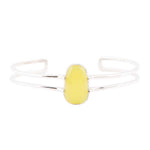 Madeleine Yellow Jade Sterling Silver Cuff Bracelet