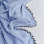 Diamond Trimmed Chiffon Hijab(MH087)