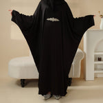 Modest Kaftan for Special Occasions: Batwing Abaya With Rhinestone Waist (MA135)