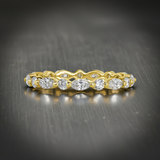 Marquies and Round Cut 14K Solid Gold Diamond Eternity Band