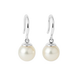 14K Solid Gold 9.00 MM Real South Sea Pearl Drop Earrings-2