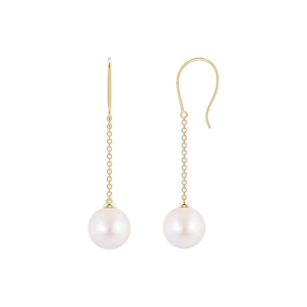 South Sea Pearl Drop Earrings 14K Solid Gold 8.00 MM-1