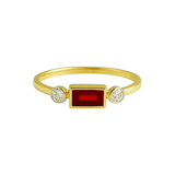Ruby With Side Diamond 14K Solid Gold Diamond Fashion Ring for Women-1