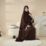 Satin Abaya With Matching Belt Made Of Diamond Tassel (MOA010)