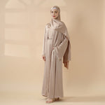 Satin Abaya With Matching Belt Made Of Diamond Tassel (MOA010)