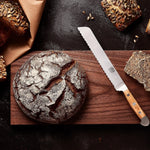 ALPHA OLIVE | Bread Knife 8" Blade | Hand Forged / Olive wood handle-4