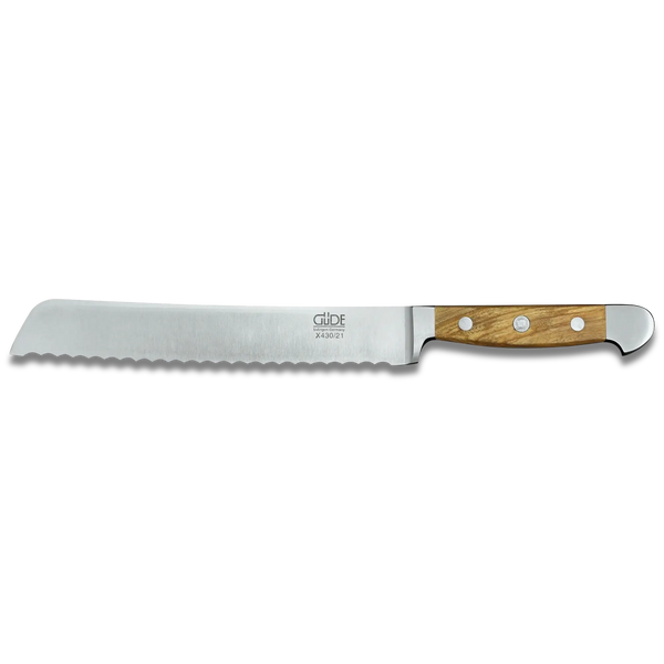 ALPHA OLIVE | Bread Knife 8" Blade | Hand Forged / Olive wood handle-0