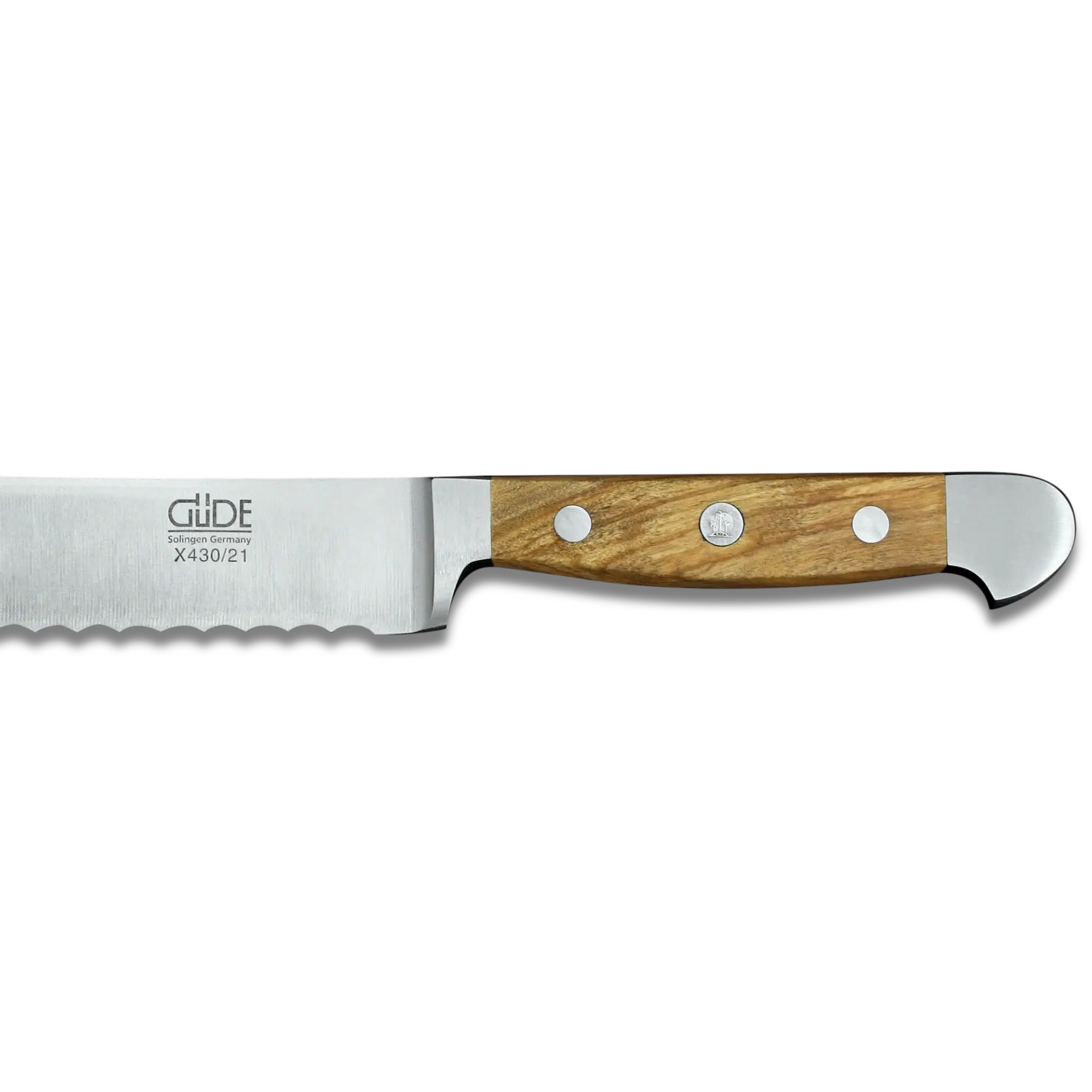 ALPHA OLIVE | Bread Knife 8" Blade | Hand Forged / Olive wood handle-2