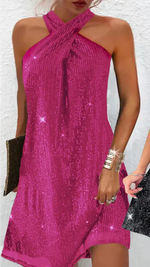 Elegant Off-Shoulder Sequins Dress for Women